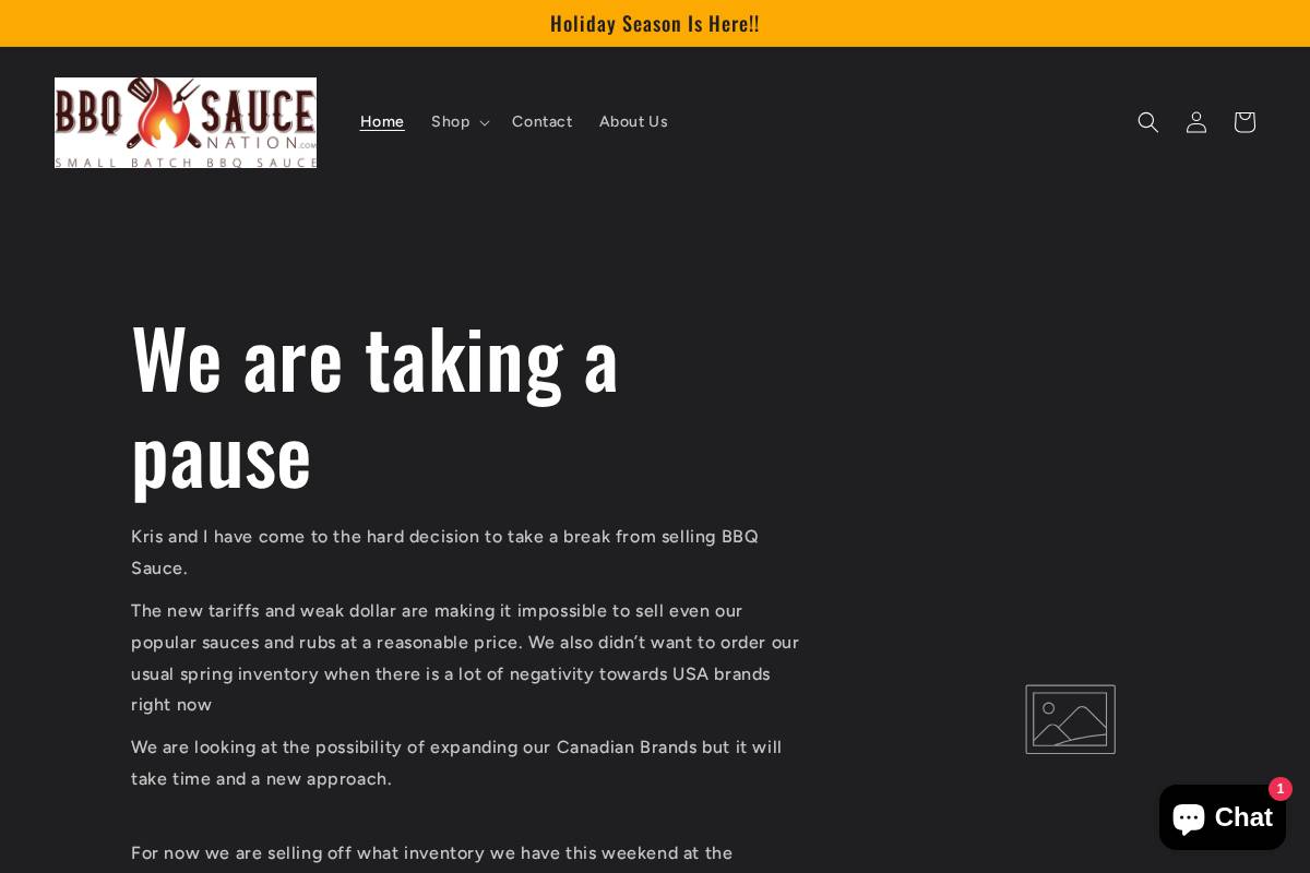 bbqsaucenation.com homepage screenshot