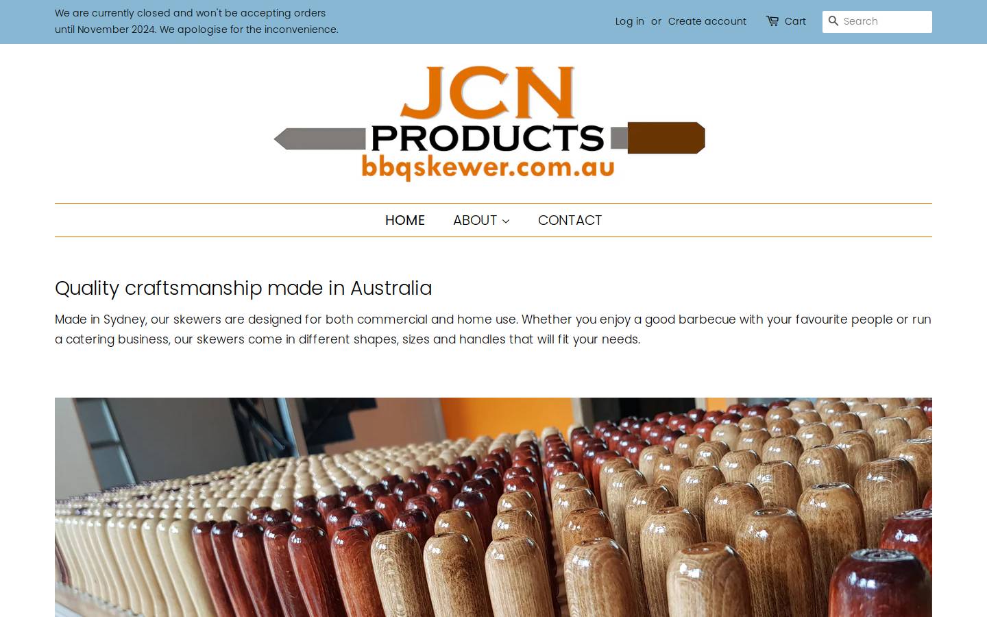 bbqskewer.com.au homepage screenshot