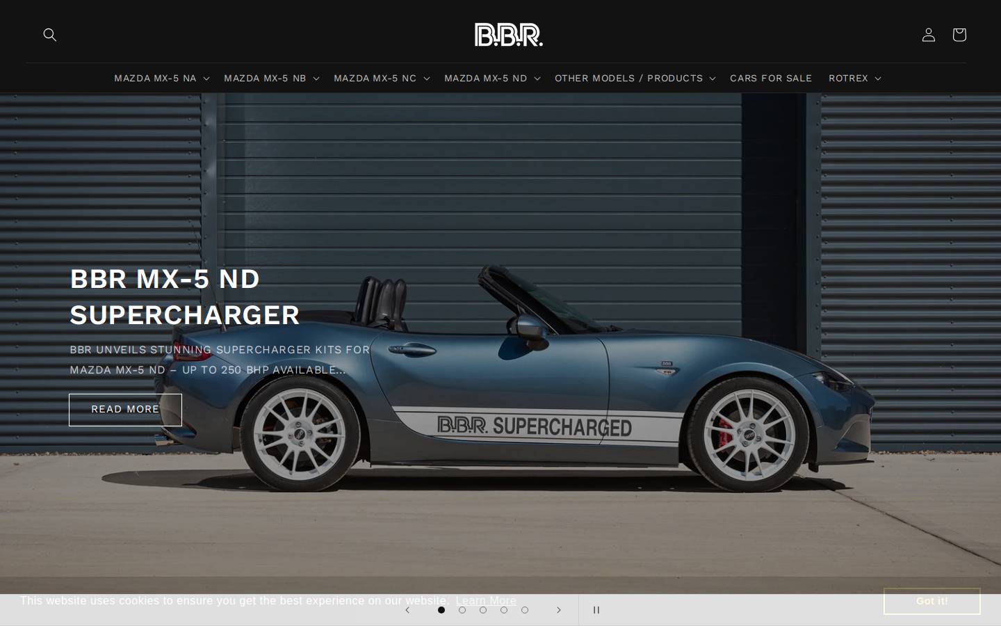 BBR GTi homepage screenshot