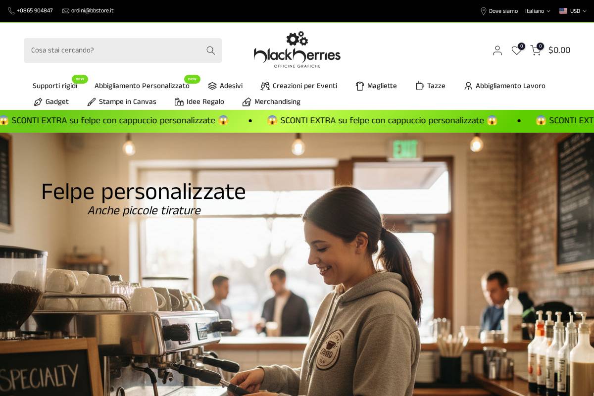 Blackberries Officine Grafiche homepage screenshot
