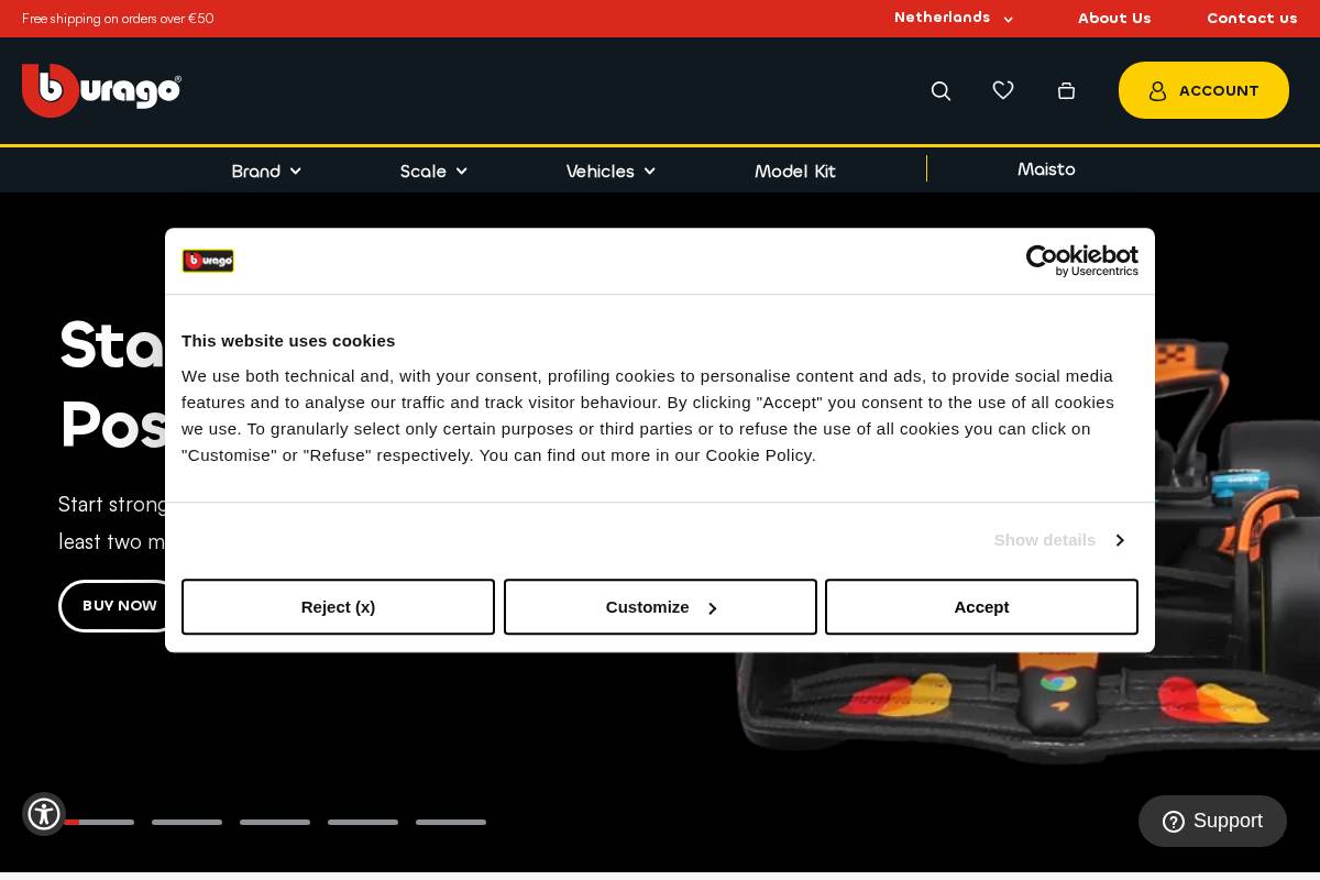bburago.com homepage screenshot