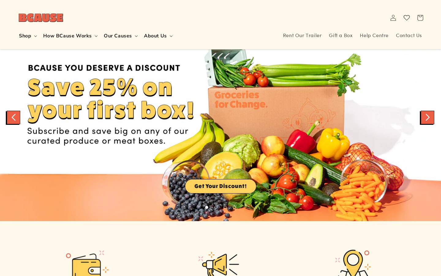 bcause homepage screenshot