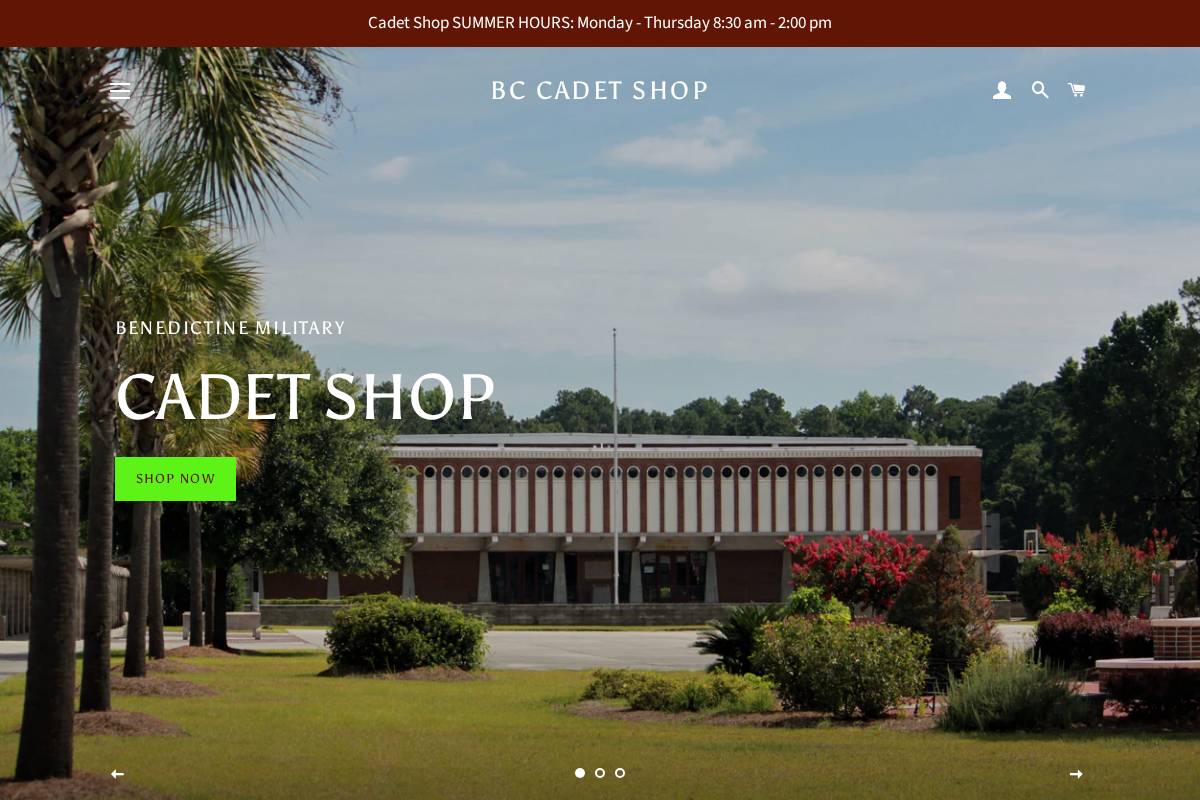 bccadetshop.com homepage screenshot
