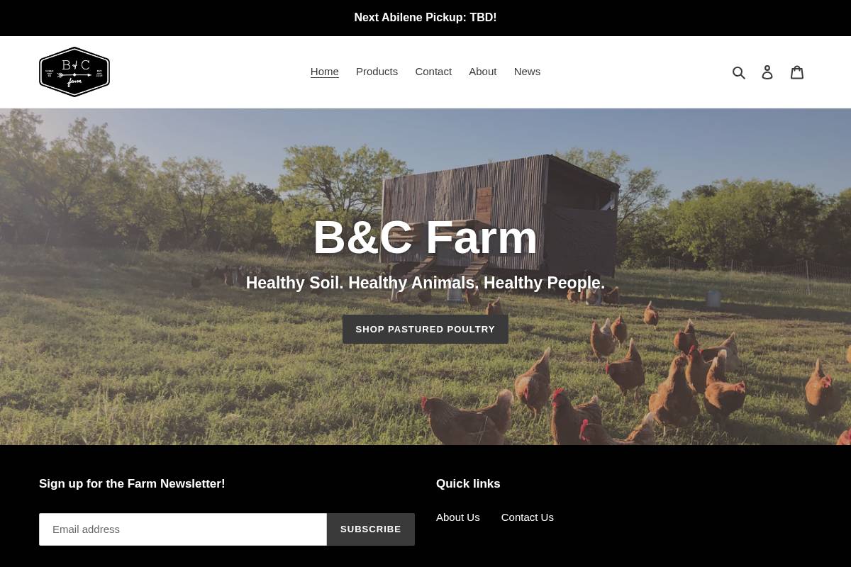 bcfarmstand.com homepage screenshot