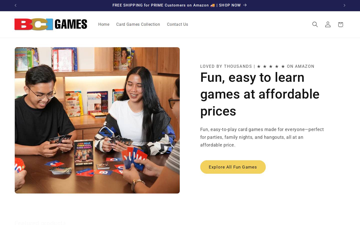 bcigames.net homepage screenshot