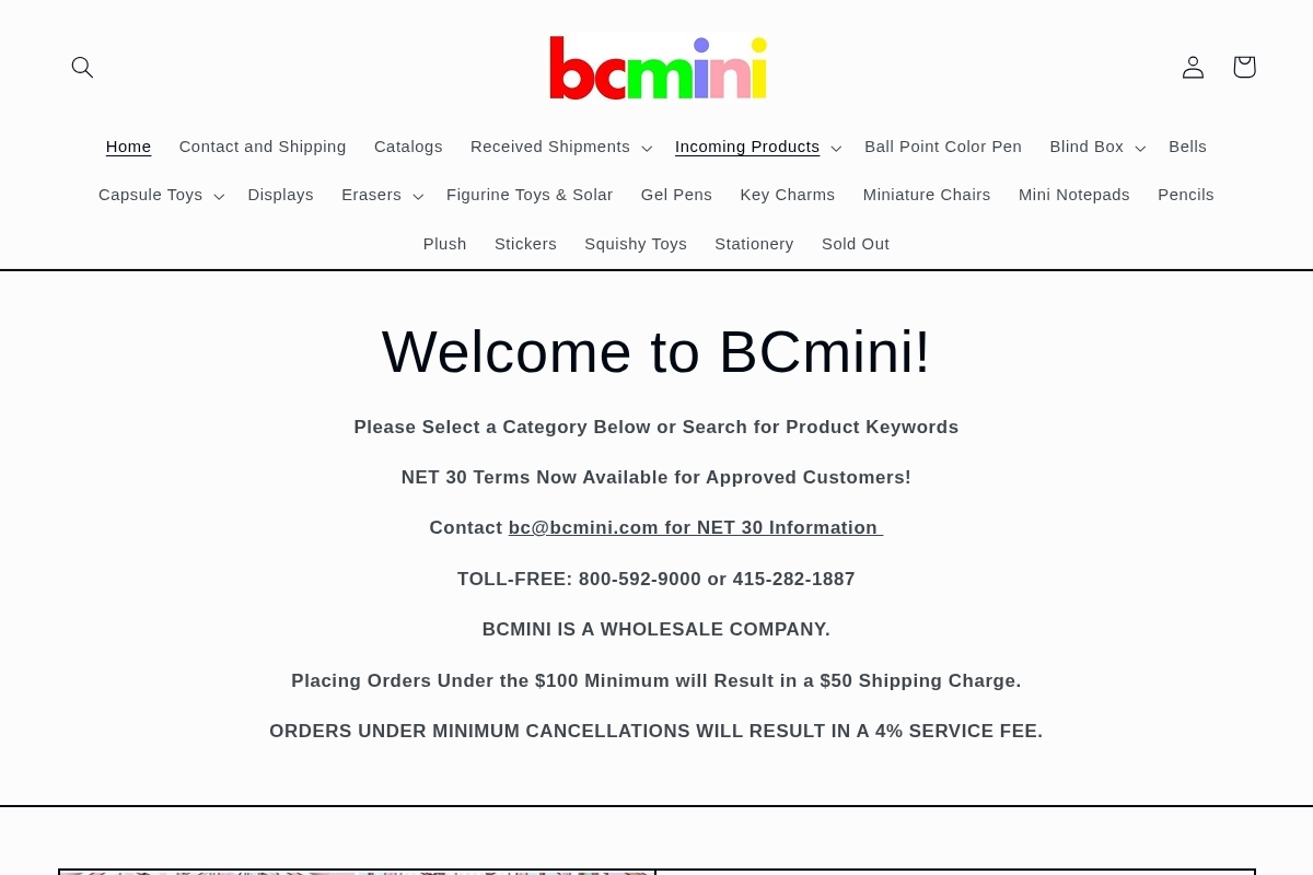 BCmini homepage screenshot