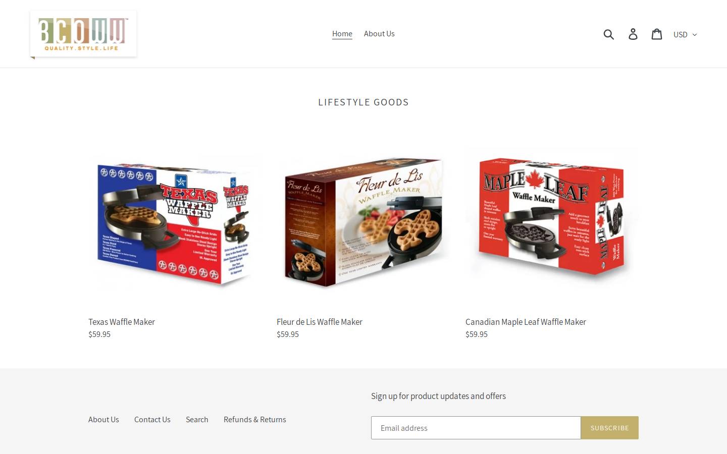 bcoww.com homepage screenshot