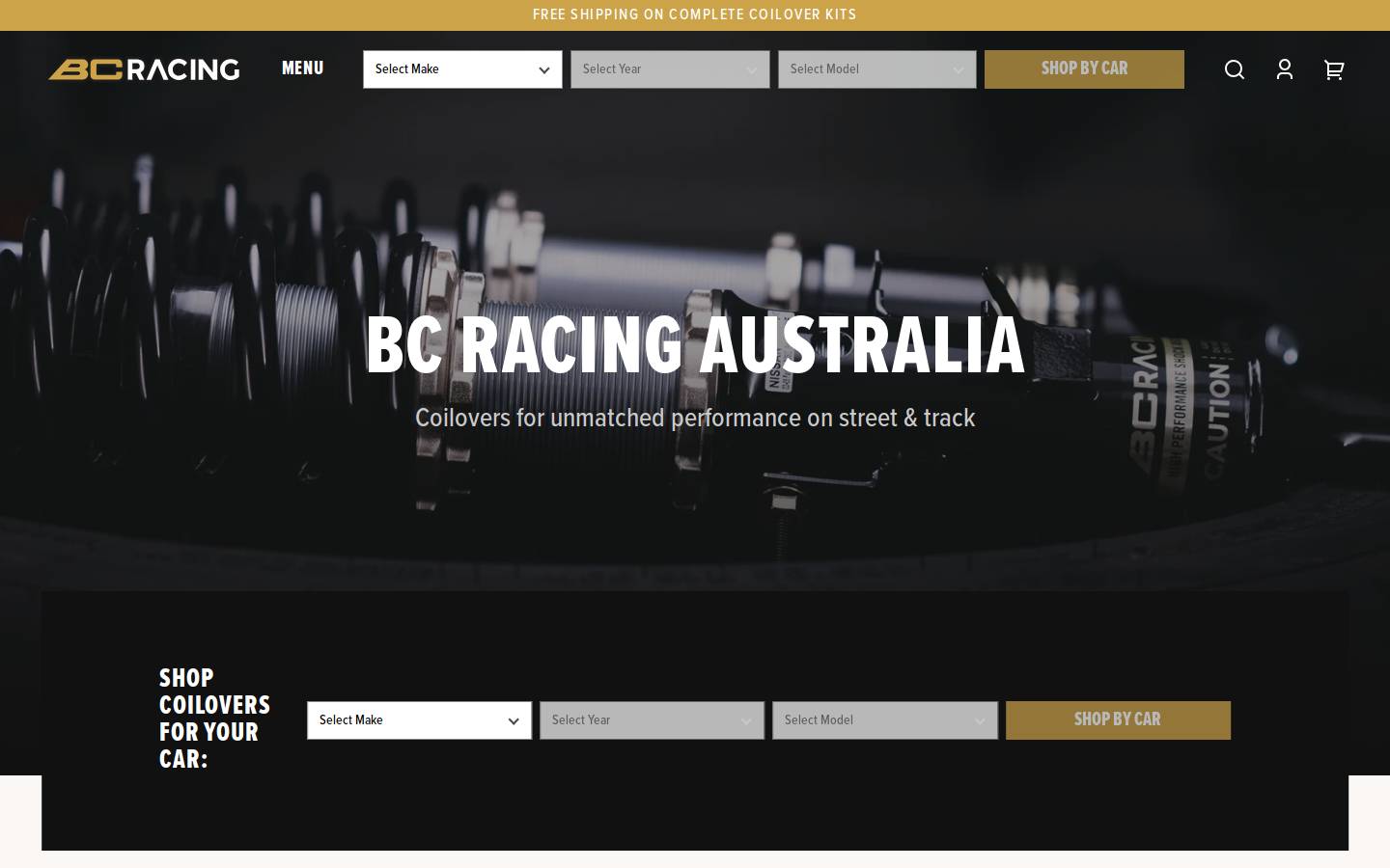 bcracing.com.au homepage screenshot