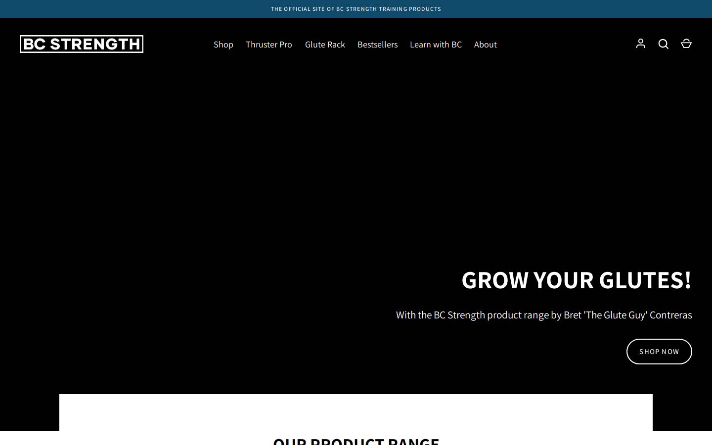 bcstrength.com homepage screenshot