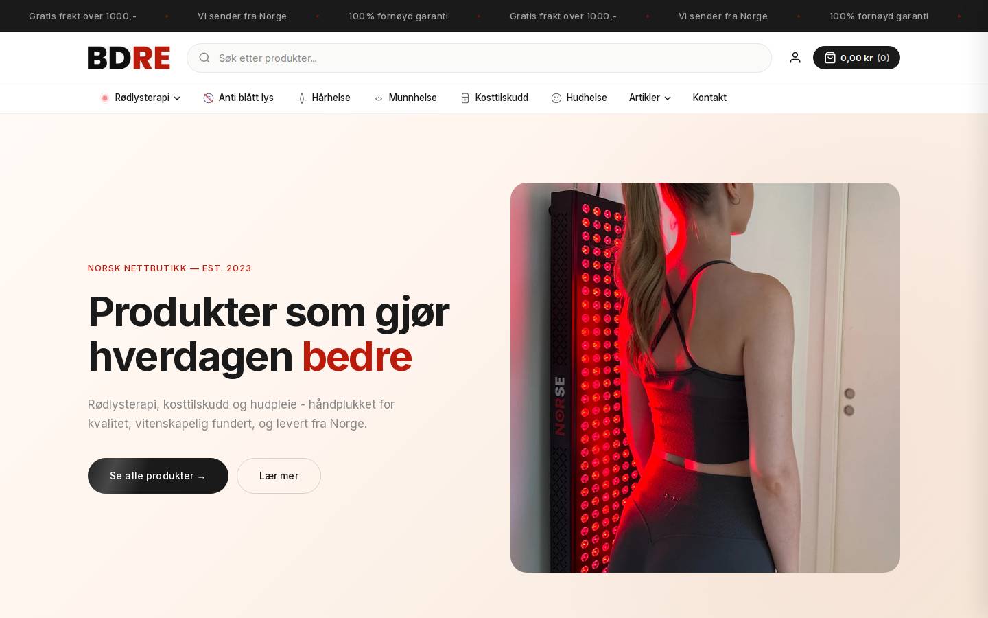 bdre.no homepage screenshot
