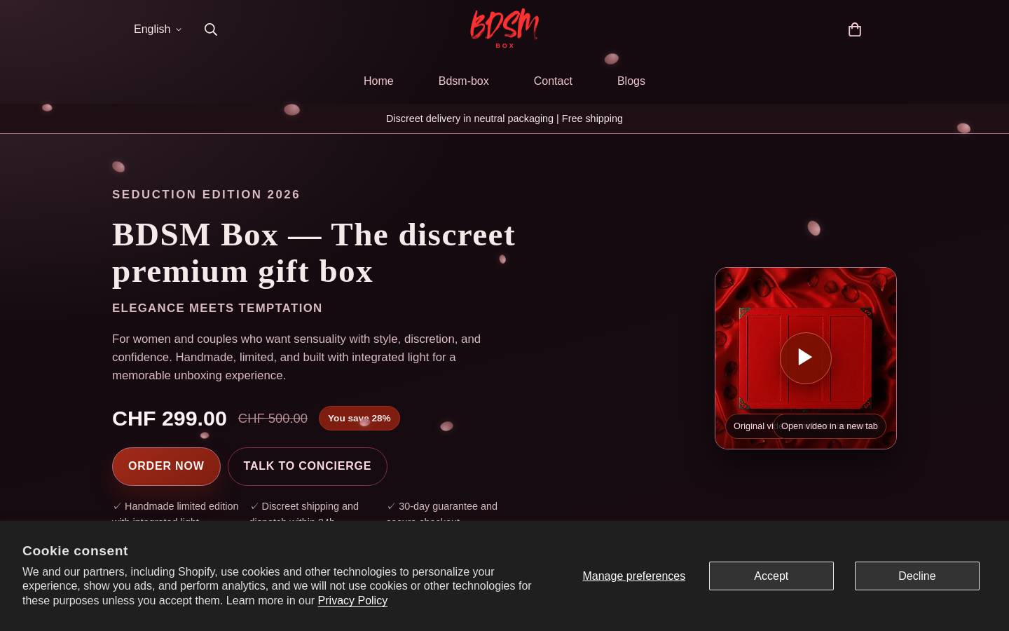Bdsm Box homepage screenshot