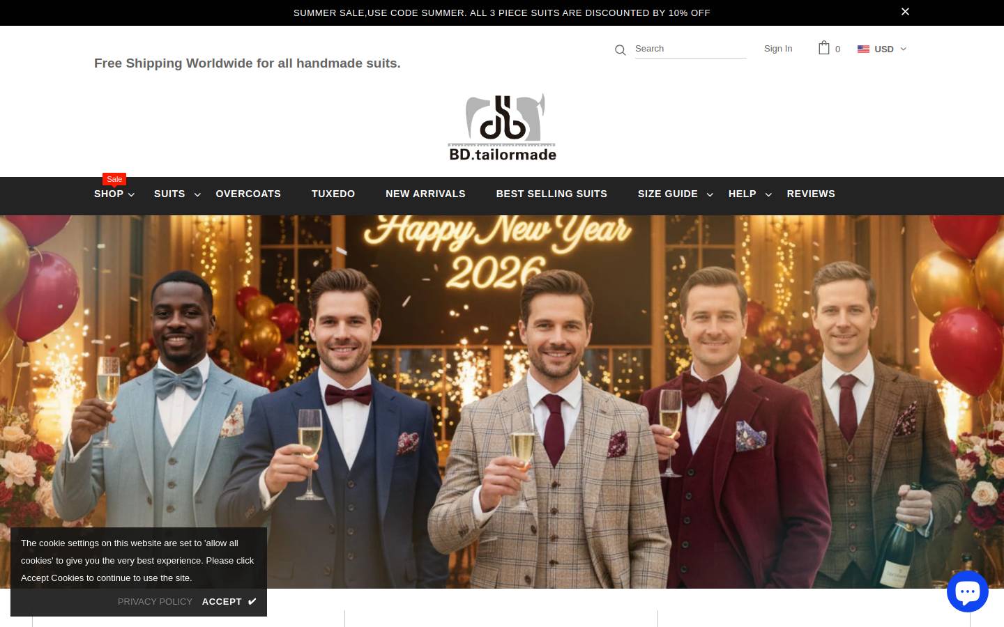 Bdtailormade homepage screenshot