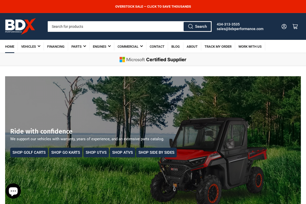 BDX Performance homepage screenshot