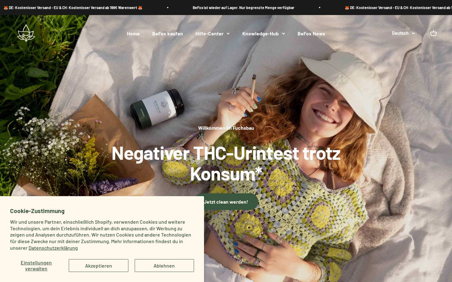 BeFox homepage screenshot