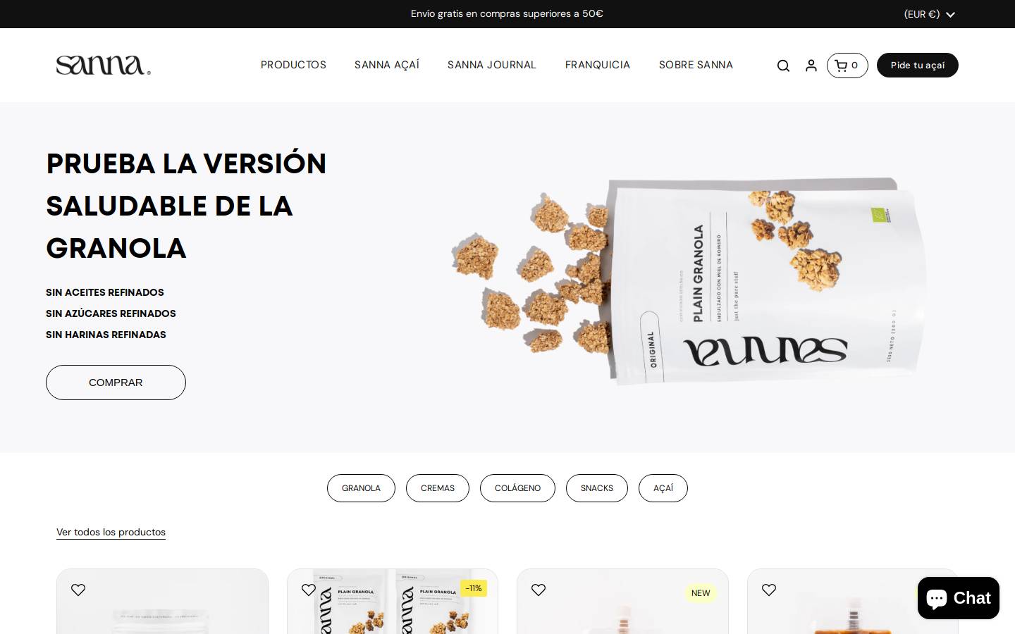 be-sanna.com homepage screenshot