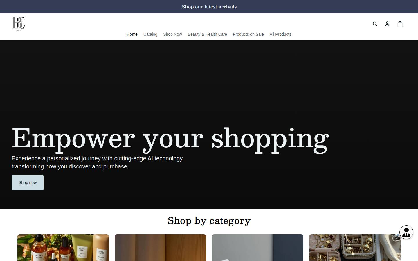 be1.store homepage screenshot
