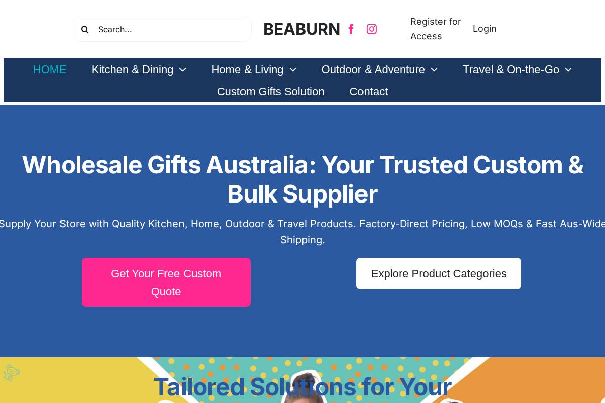 Beaburn homepage screenshot