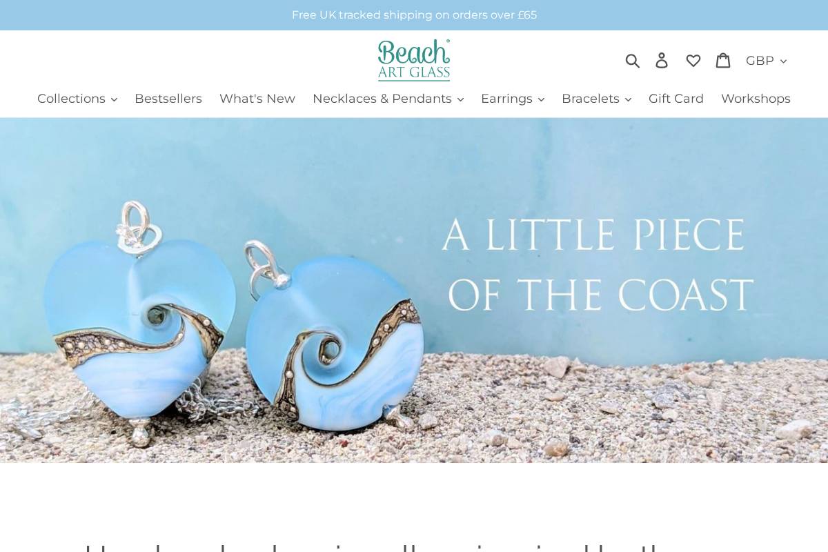 Beachartglass homepage screenshot