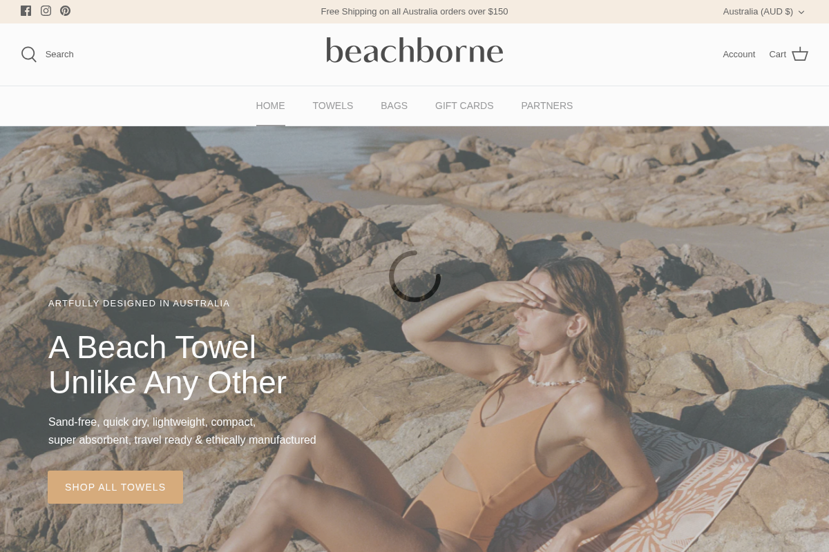Beachborne homepage screenshot