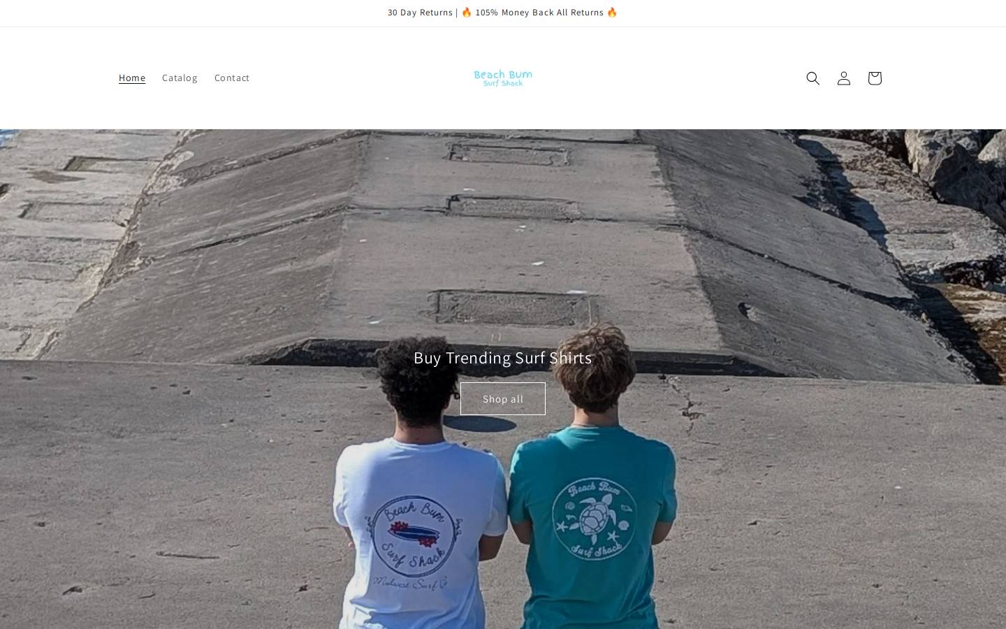 beachbumsurfshack.com homepage screenshot