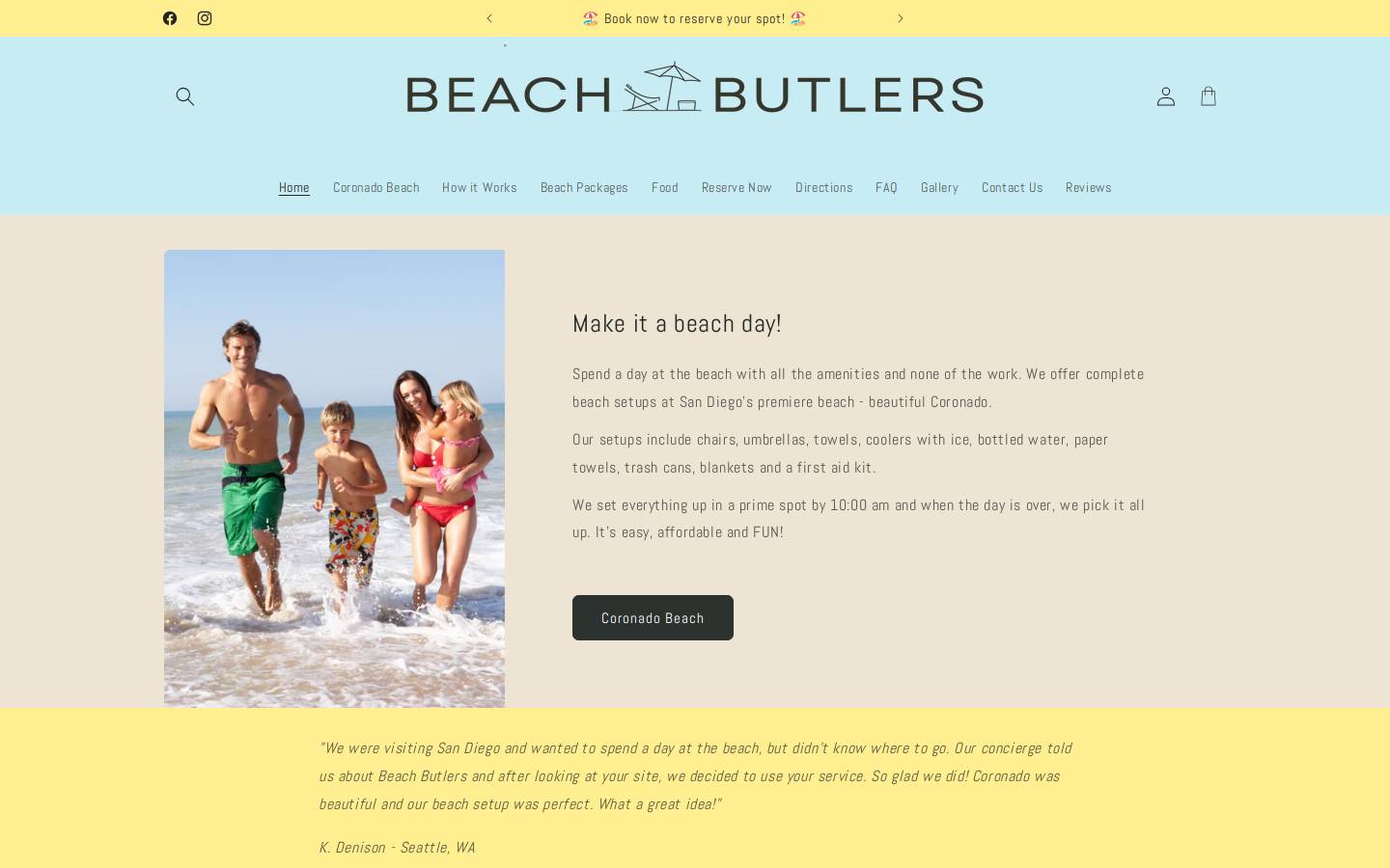 beachbutlers.com homepage screenshot