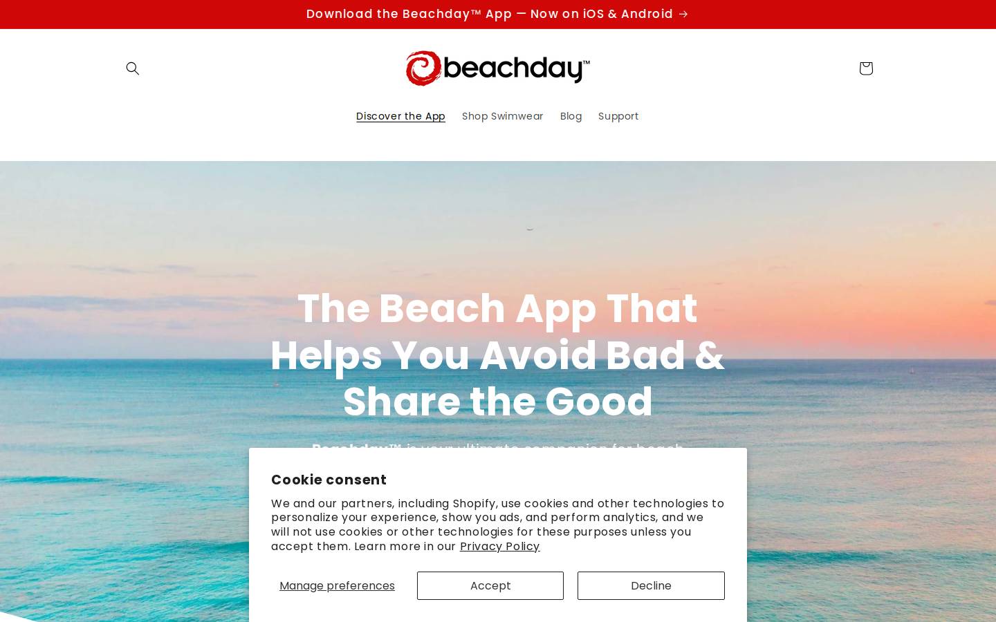 beachday.com homepage screenshot