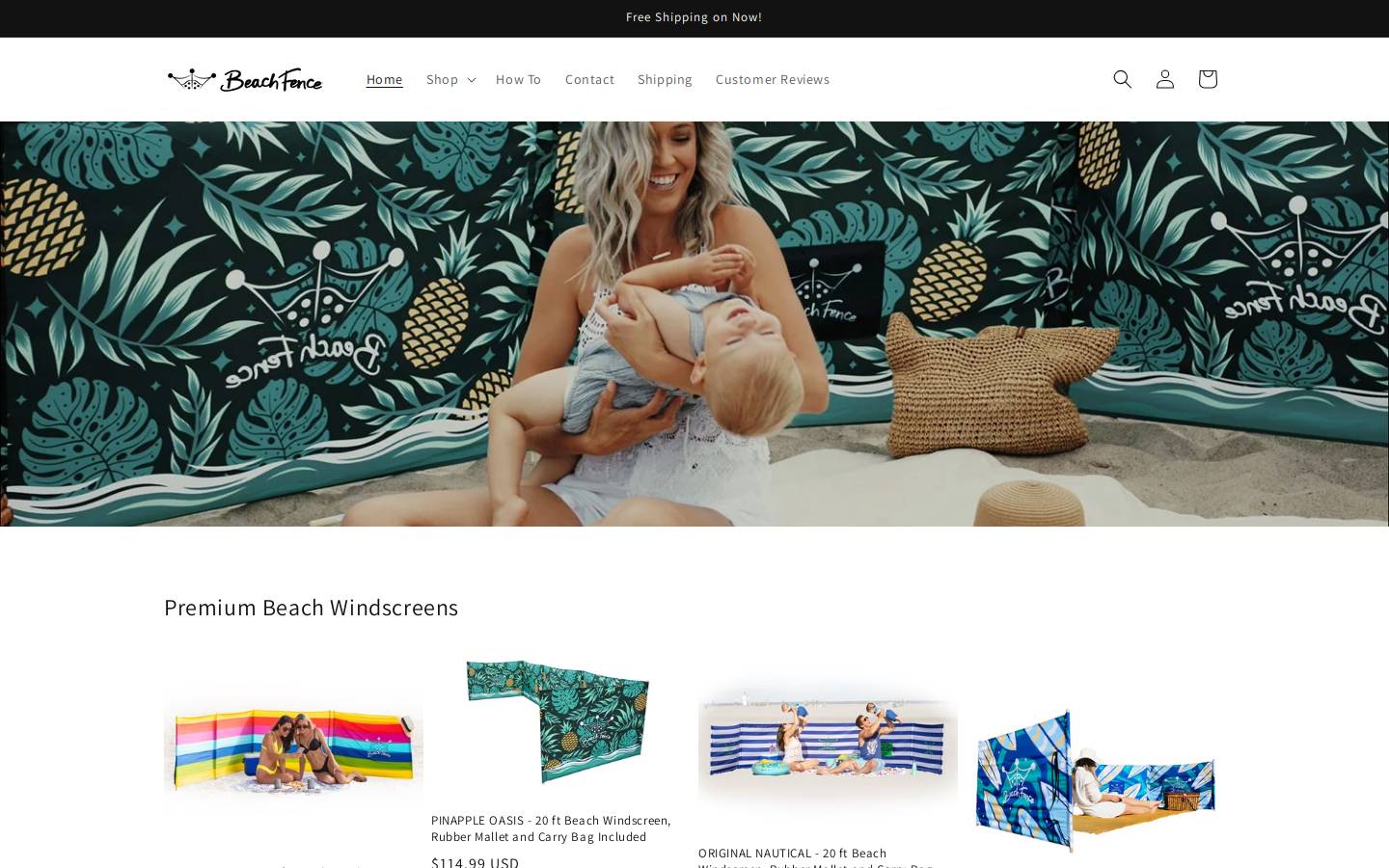 beachfencewindscreens.com homepage screenshot