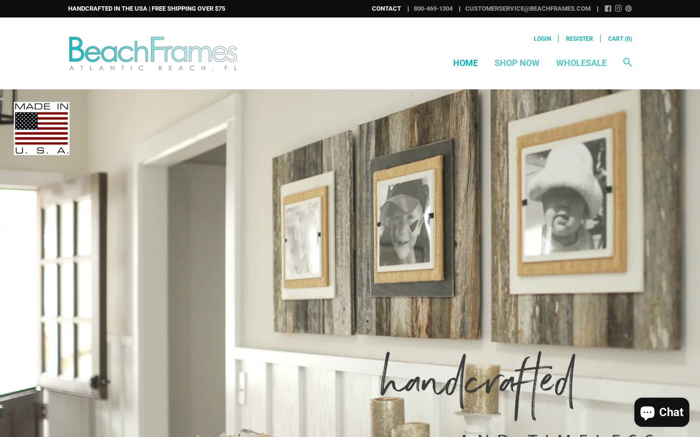 beachframes.com homepage screenshot