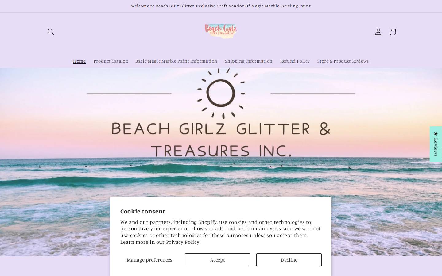 beachgirlzglitter.org homepage screenshot