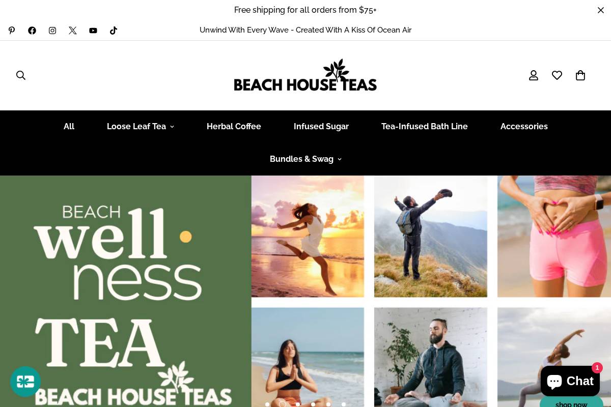 beachhouseteacompany.com homepage screenshot