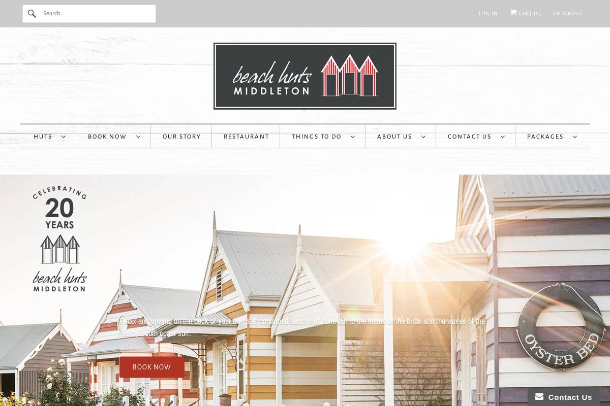 beachhuts.com homepage screenshot