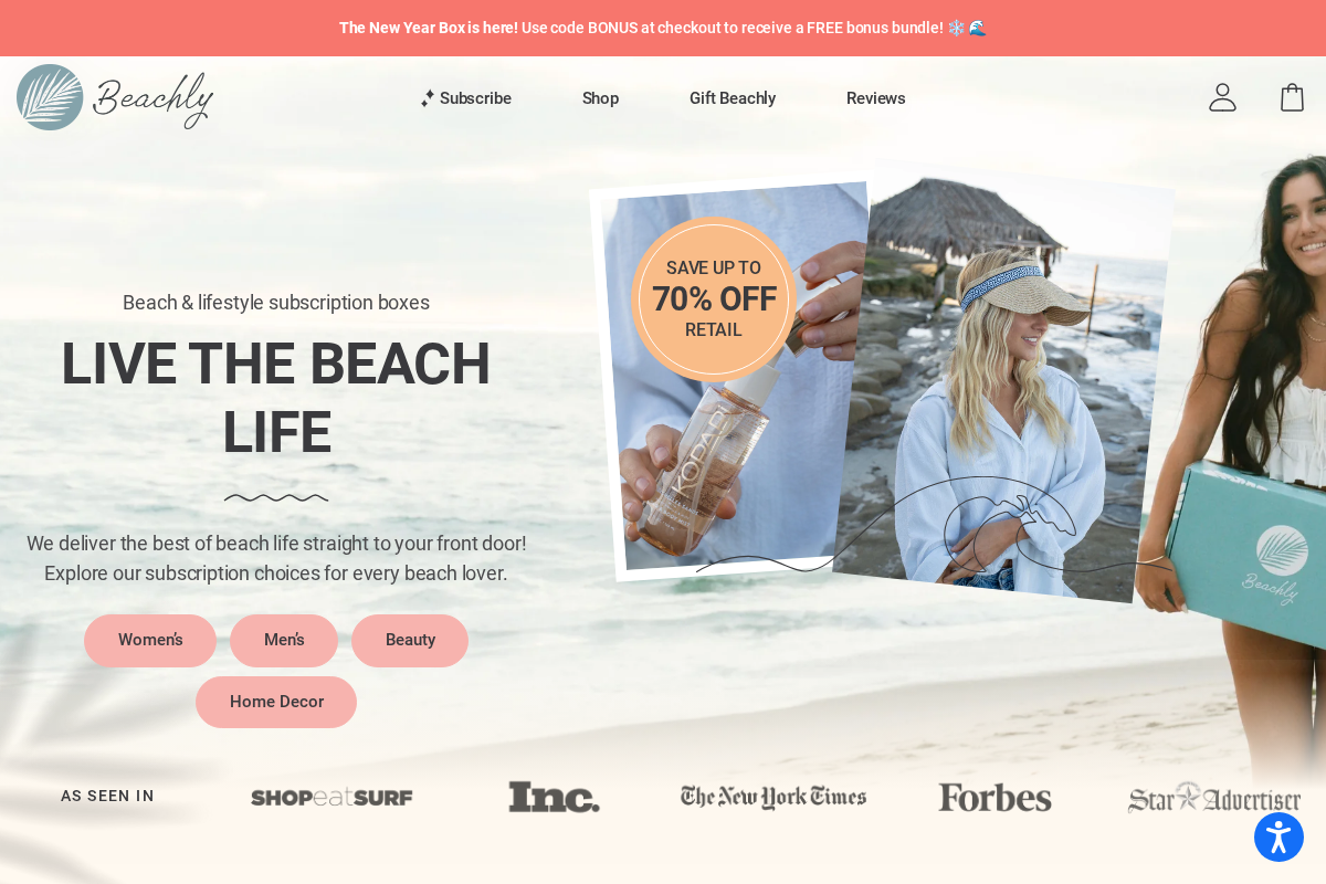 Beachly homepage screenshot