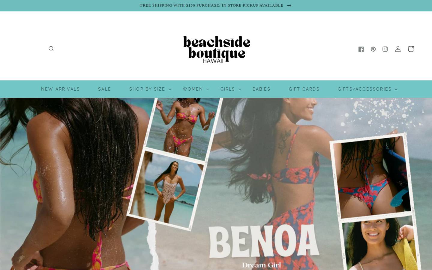 beachsideboutiquehawaii.com homepage screenshot