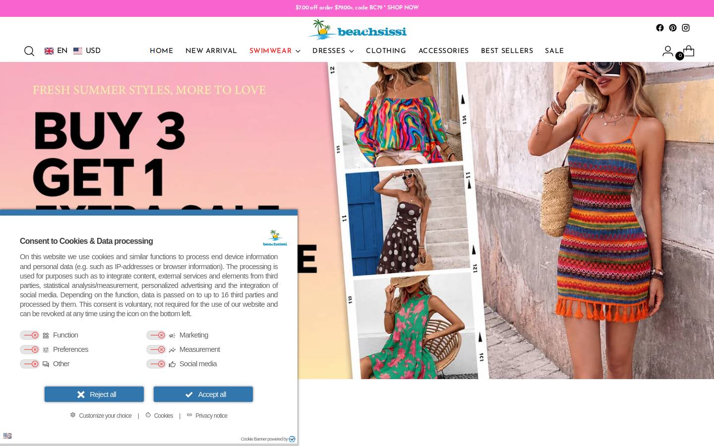 Beachsissi_Swimsuits homepage screenshot