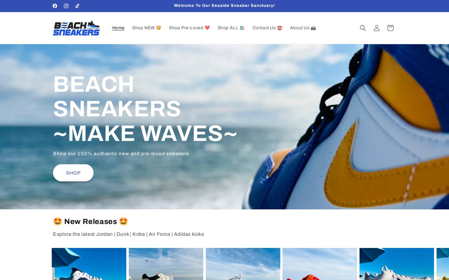 beachsneakers.com homepage screenshot