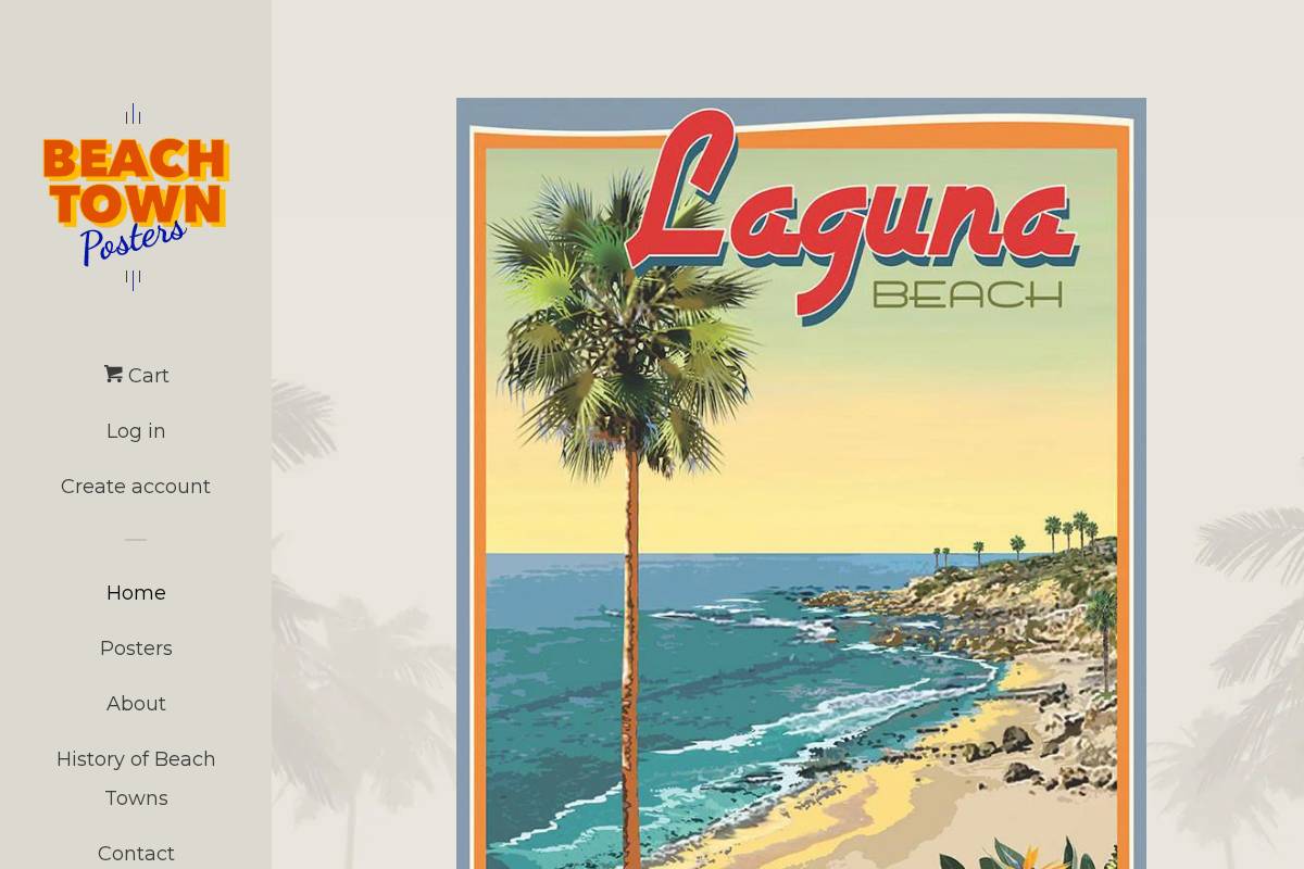 beachtownposters.com homepage screenshot