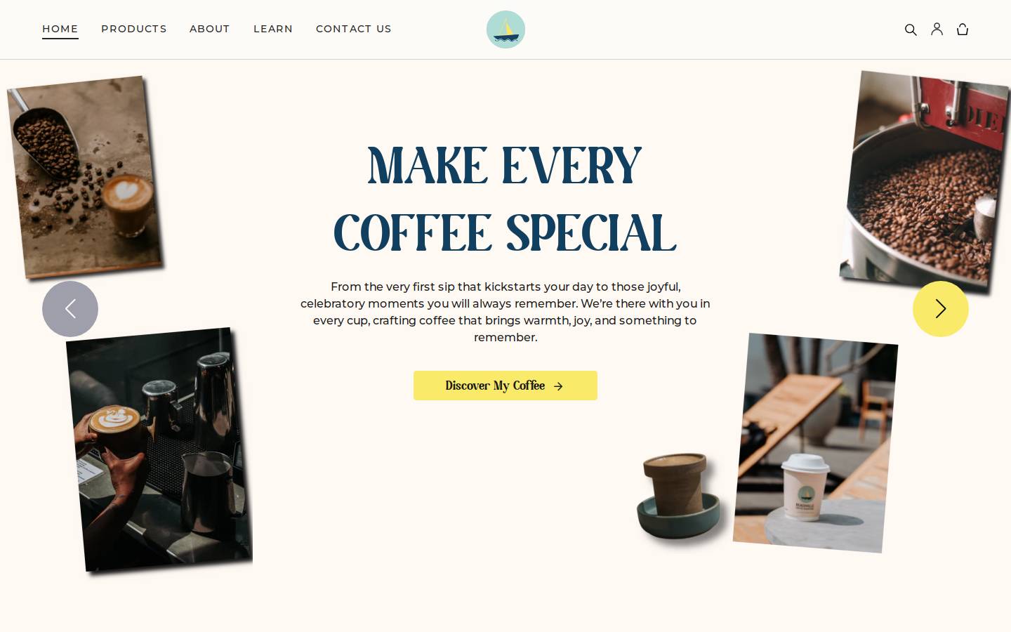beachvillecoffee.com homepage screenshot