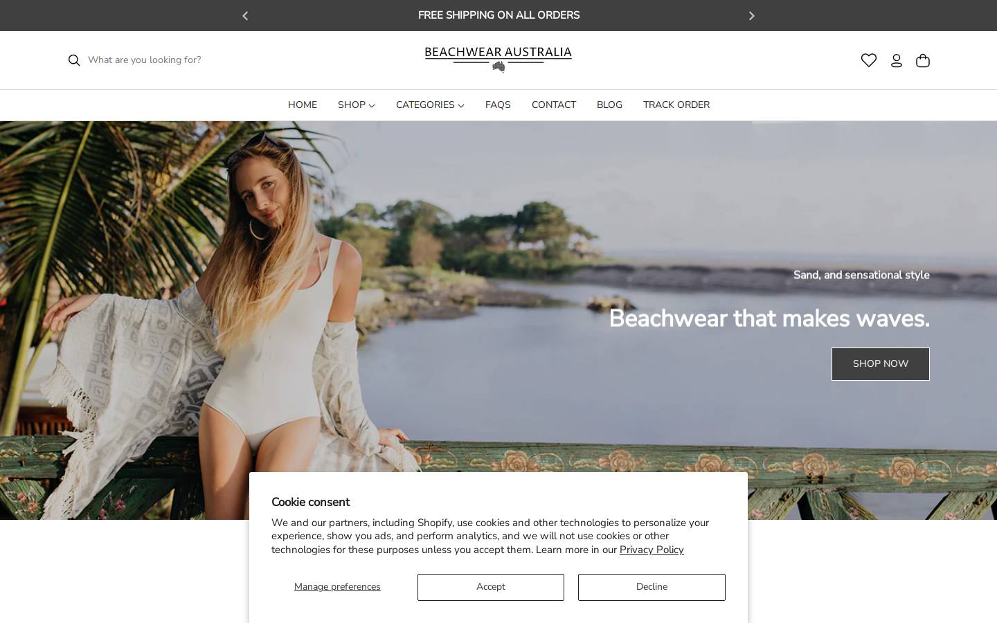 beachwearaustralia.com homepage screenshot