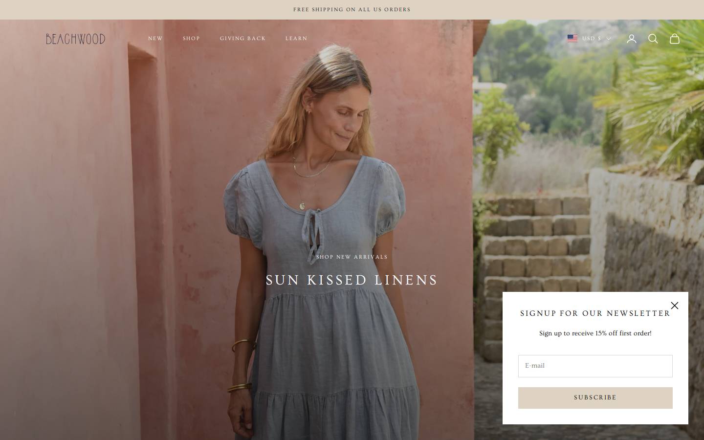 beachwoodthelabel.com homepage screenshot