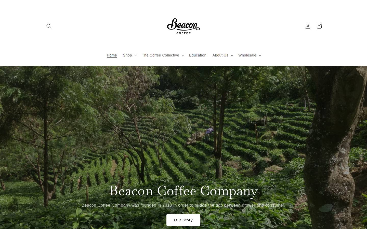 beaconcoffee.com homepage screenshot