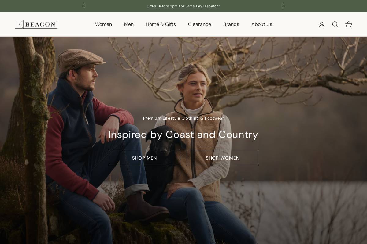 beaconstores.co.uk homepage screenshot