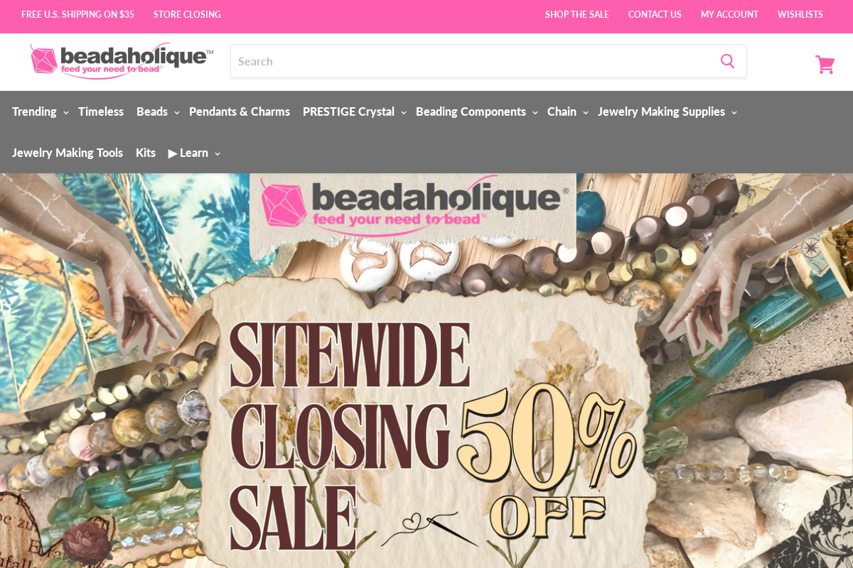 Beadaholique homepage screenshot