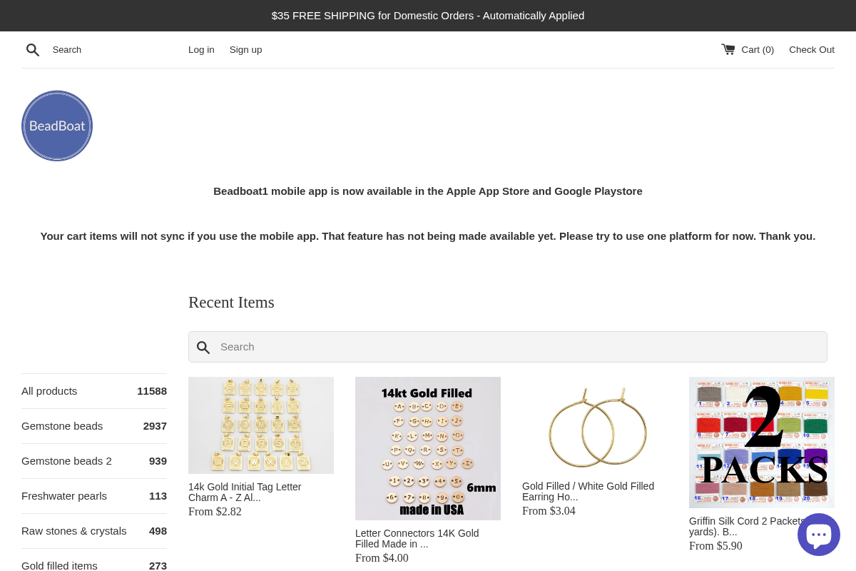 Bead Boat homepage screenshot