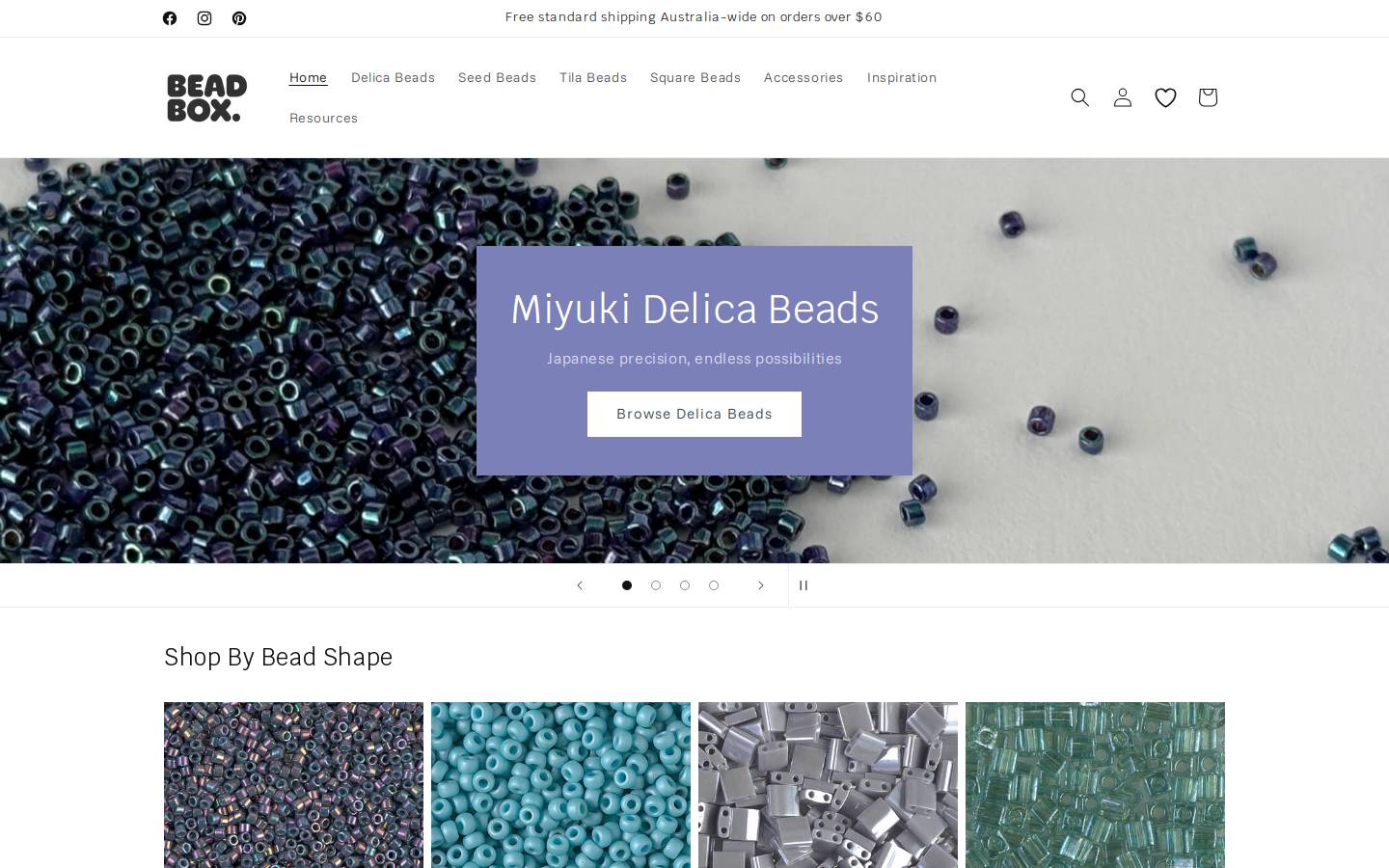 beadbox.com.au homepage screenshot