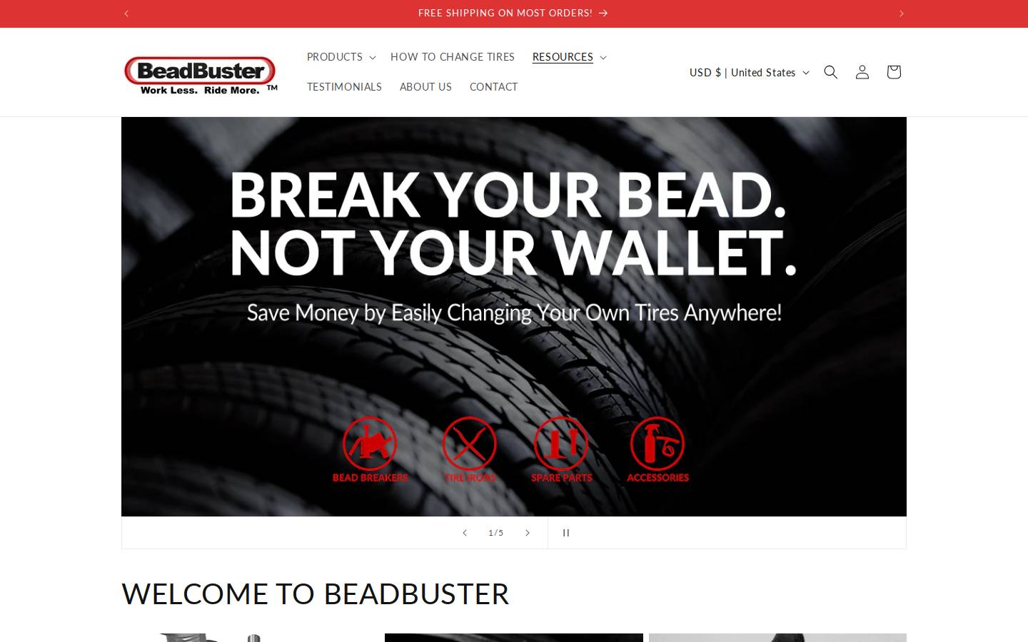 Beadbuster homepage screenshot