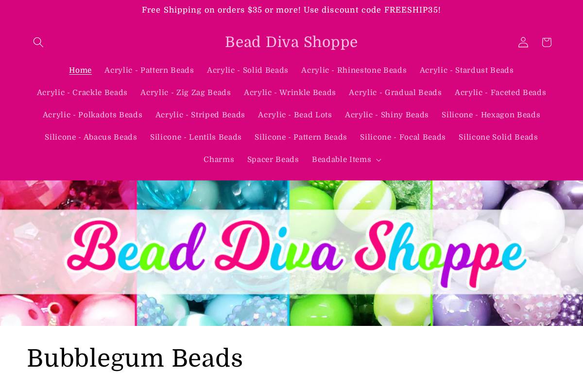 beaddivashoppe.com homepage screenshot