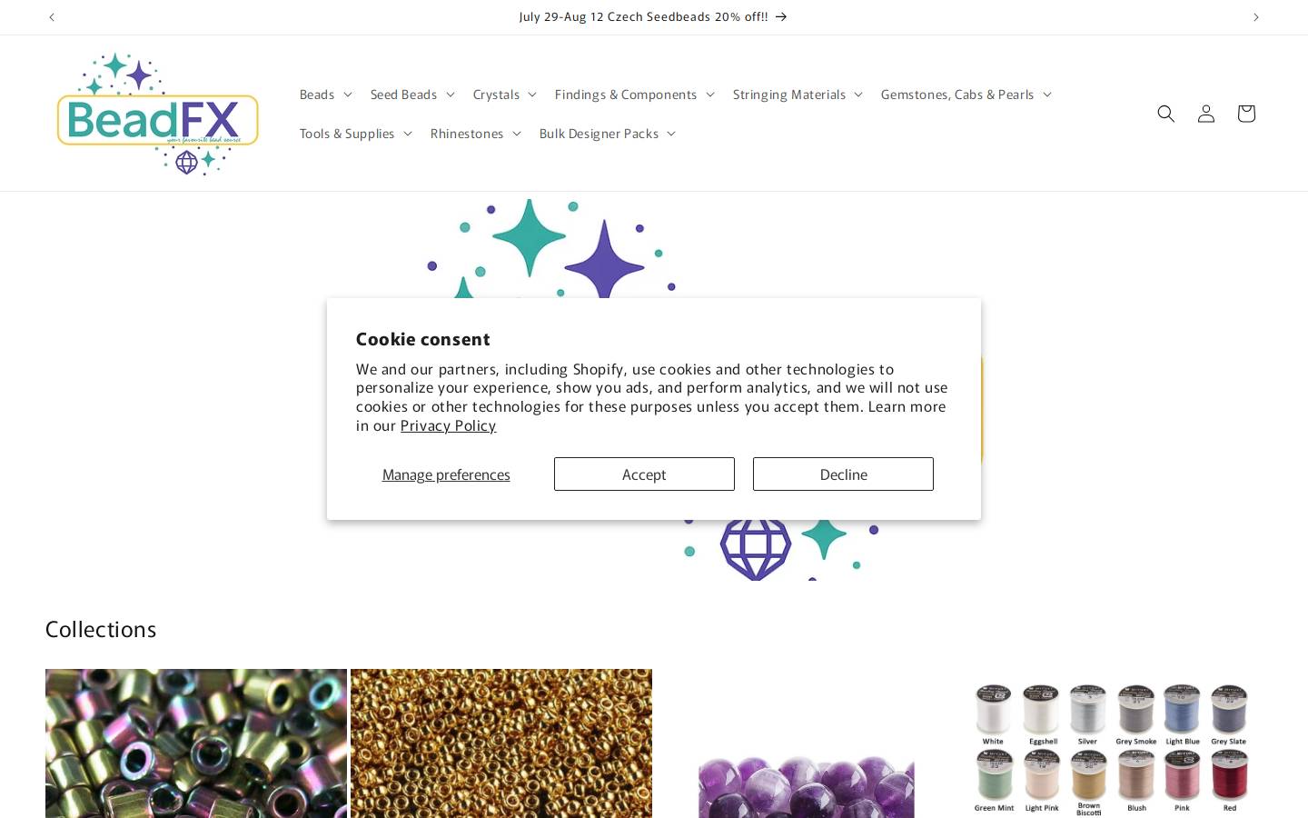 beadfxbeads.com homepage screenshot