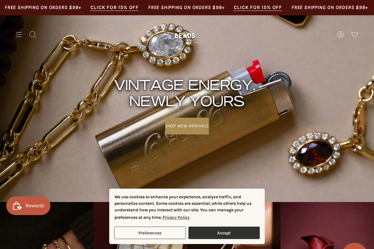 Beads by Tara homepage screenshot