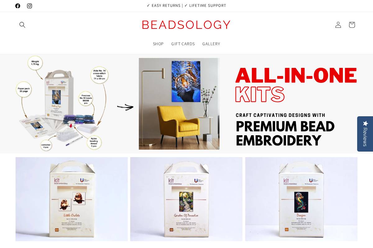 beadsology.com homepage screenshot