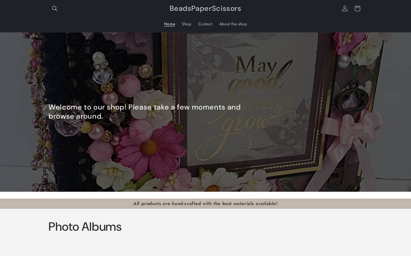 beadspaperscissors.com homepage screenshot